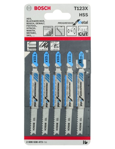 Hojas de sierra de calar T 123 XF Progressor para Metal