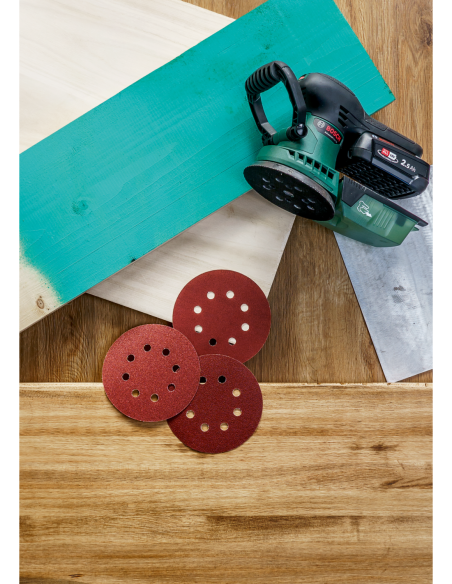 25 lijas para lijadora excéntrica, Grano 80, 120, 240