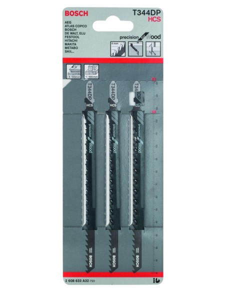 Hojas de sierra de calar T 344 DP Precision para Wood