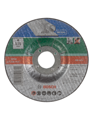 Disco de corte con centro rebajado, metal Ø115 mm