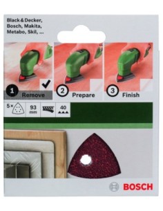 Set de 5 hojas de lija para lijadora Delta Grano 40 2