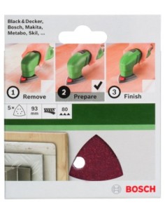 Set de 5 hojas de lija para lijadora Delta Grano 80 2