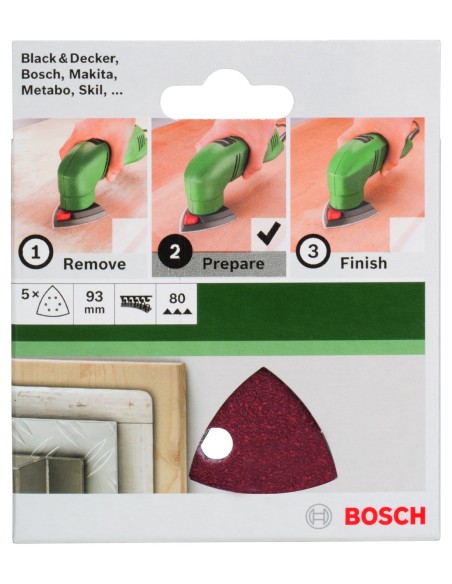 Set de 5 hojas de lija para lijadora Delta Grano 80