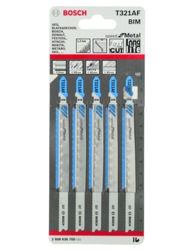 Hojas de sierra de calar T 321 AF Speed para Metal