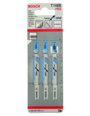 Hojas de sierra de calar T 118 B Basic para Metal
