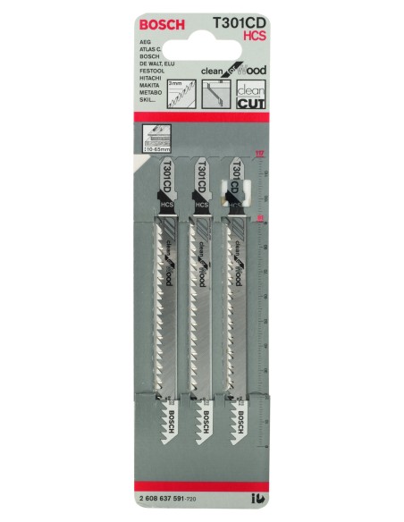 Hojas de sierra de calar T 301 CD Clean para Wood