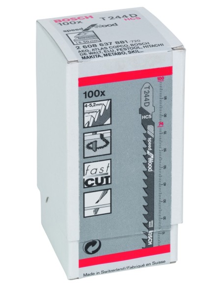 Hojas de sierra de calar T 244 D Speed para Wood
