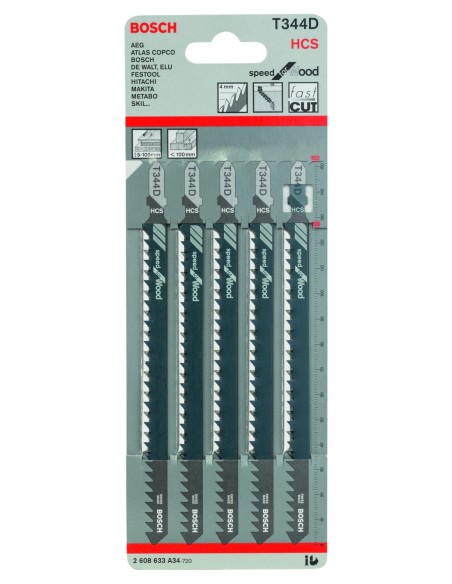 Hojas de sierra de calar T 344 D Speed para Wood