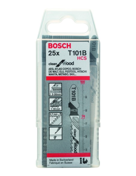 Hojas de sierra de calar T 101 B Clean para Wood