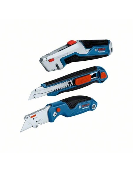 BOSCH 1600A027M4 Set de 3 cúters Professional (universal, plegable y plegable con compartimento)