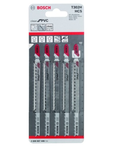 Hojas de sierra de calar T 302 H Clean para PVC