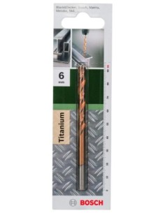 Broca para metal HSS-TiN, DIN 338: 6,0 x 93 mm 2
