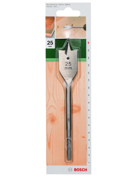 Broca fresadora plana, hexagonal: 25 x 160 mm