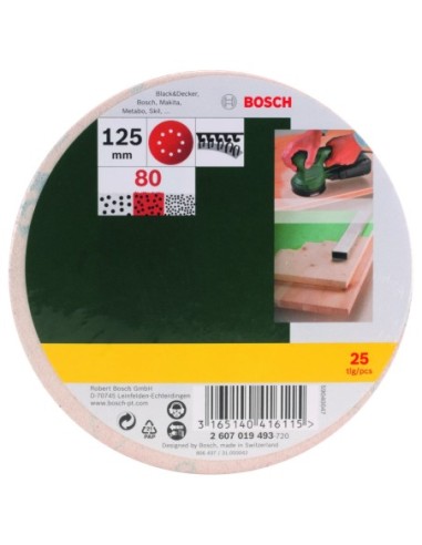 25 lijas para lijadora excéntrica, Grano 80