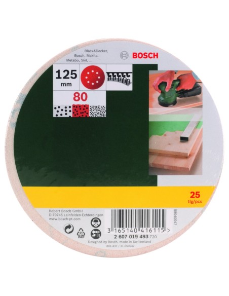 25 lijas para lijadora excéntrica, Grano 80