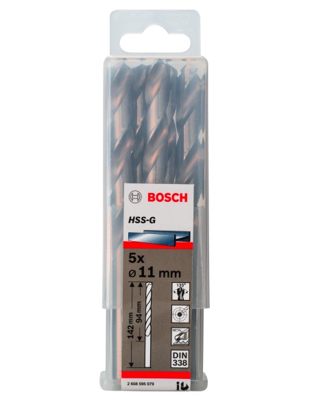 Broca HSS-G DIN338: 11,0 x 94 x 142: 5 uds