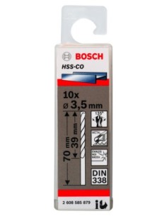 Broca HSS-Co DIN338: 3,5 x 39 x 70: 10 uds 2