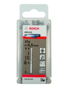 Broca HSS-Co DIN338: 4,5 x 47 x 80: 10 uds 2