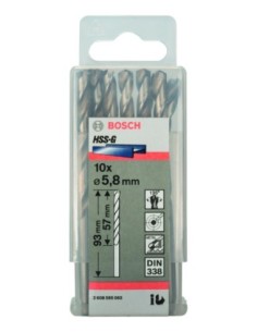 Broca HSS-G DIN338: 5,8x 57 x 93: 10 uds 2