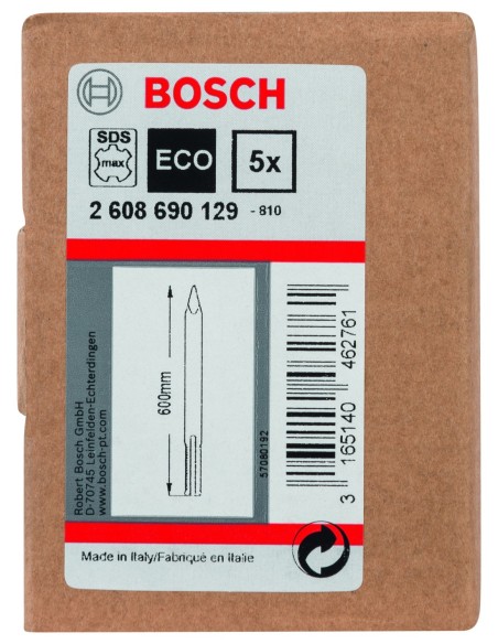 Puntero estándar SDS-max: 600mm: 5 uds