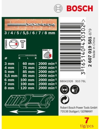 Mini X-Line con 7 brocas para piedra