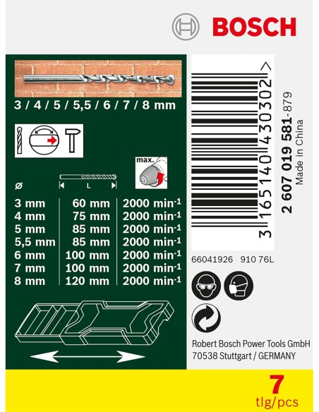 Mini X-Line con 7 brocas para piedra