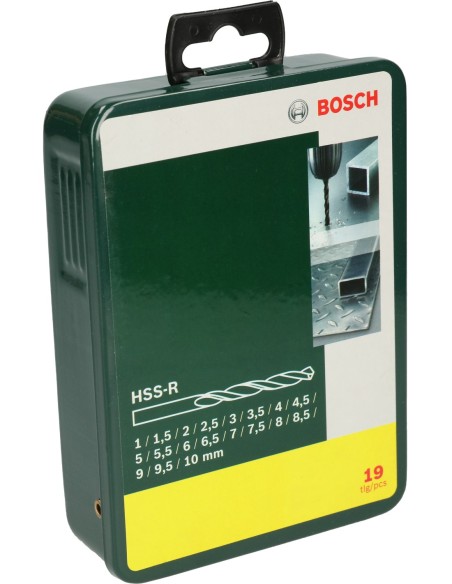 Set con 19 brocas HSS-R para metal