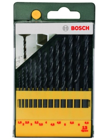 Set con 13 brocas HSS-R para metal