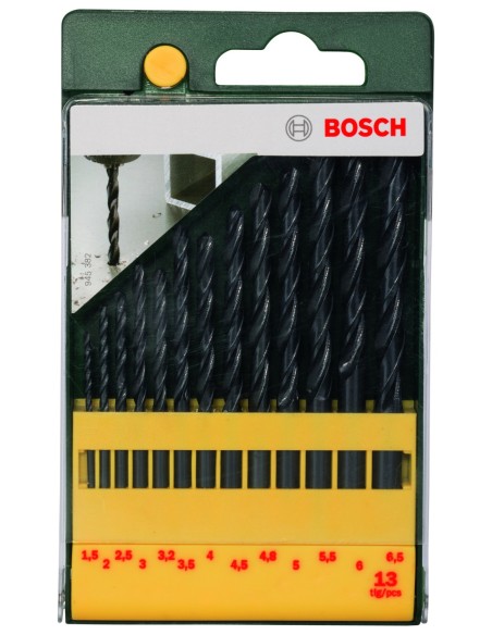 Set con 13 brocas HSS-R para metal