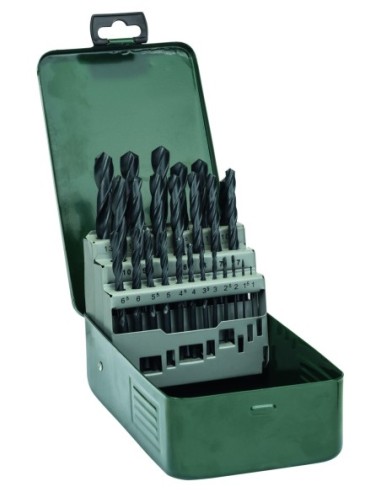 Set con 25 brocas HSS-R para metal