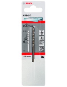 Broca HSS-Co DIN338: 3,0 x 33 x 61 2