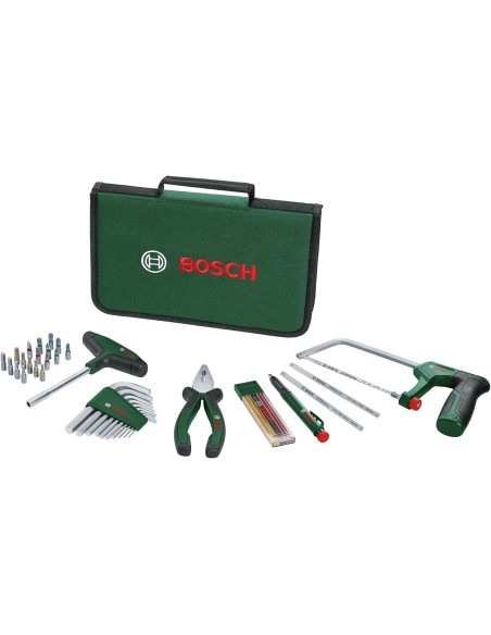 BOSCH 1600A039HD Maletín con herramientas manuales DIY (41 piezas) y calendario de adviento 2025