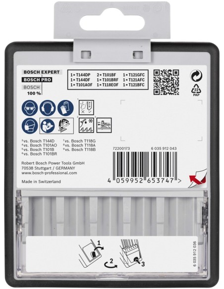 BOSCH 2607011438 Set de 15 hojas de sierra de calar multimaterial con vástago T