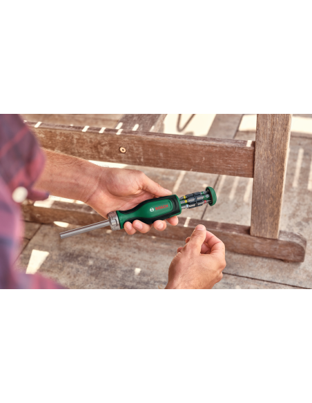 BOSCH 1600A032V0 Destornillador de trinquete con 12 puntas