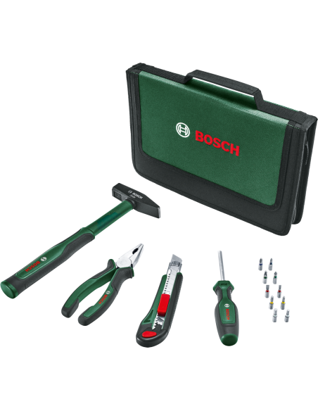 BOSCH 1600A02BY3 Juego de herramientas manuales Easy Starter de 14 piezas