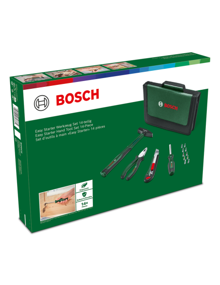 BOSCH 1600A02BY3 Juego de herramientas manuales Easy Starter de 14 piezas
