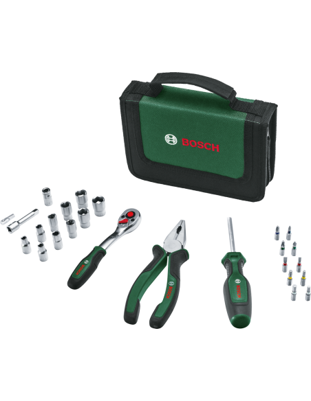 BOSCH 1600A02BY2 Set básico de herramientas de mano de 26 piezas