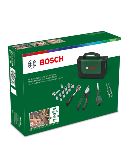 BOSCH 1600A02BY2 Set básico de herramientas de mano de 26 piezas