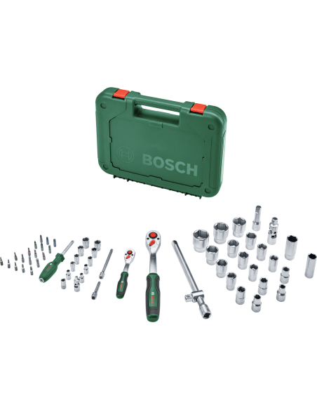BOSCH 1600A02Z9G Set de carracas de ¼" y ½" con 57 llaves de vaso