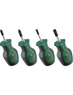 BOSCH 1600A032UJ Set de cuatro destornilladores cortos