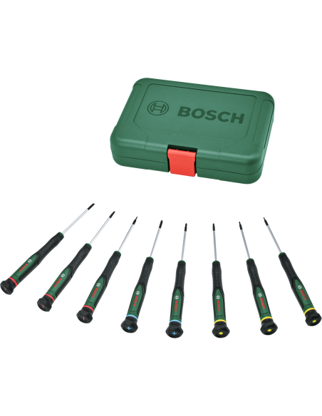 BOSCH 1600A02Z9M Set de ocho destornilladores de precisión