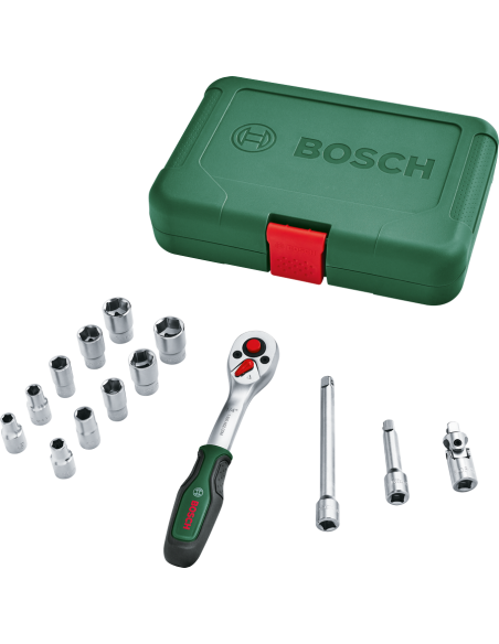 BOSCH 1600A02BY0 Set de carracas de ¼" de 14 piezas