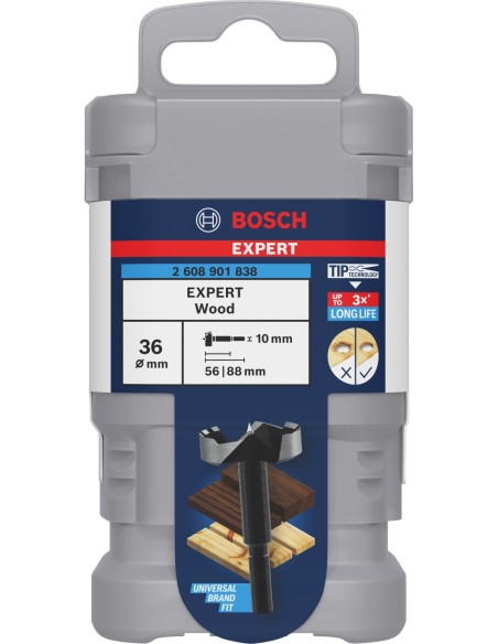 BOSCH 2608901844 Set variado de 5 brocas de corte para bisagras EXPERT para madera laminada