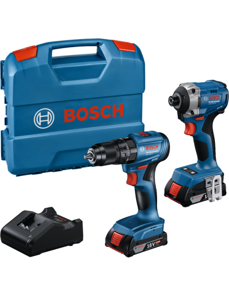 BOSCH 06019N2024 Kit combinado GDR 18V-215+GSB 185-LI (INCLUYE 2 BATERÍAS Y CARGADOR)