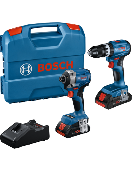 BOSCH 0615A50069 Kit combinado GSB 18V-45 + GDR 18V-215 Professional (INCLUYE 2 BATERÍAS Y CARGADOR)