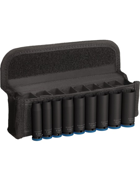 BOSCH 2608003035 Set de llaves de vaso PRO Impact Socket ¼" largo (9 uds.)