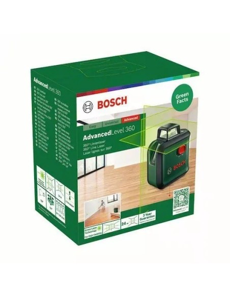BOSCH 0603663B06 Nivel láser de líneas cruzadas AdvancedLevel 360 DIY