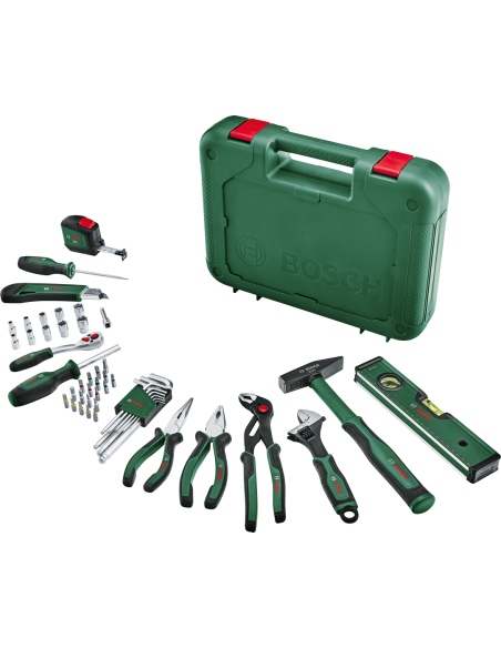BOSCH 1600A02BY7 Set mixto avanzado de herramientas manuales de 52 piezas