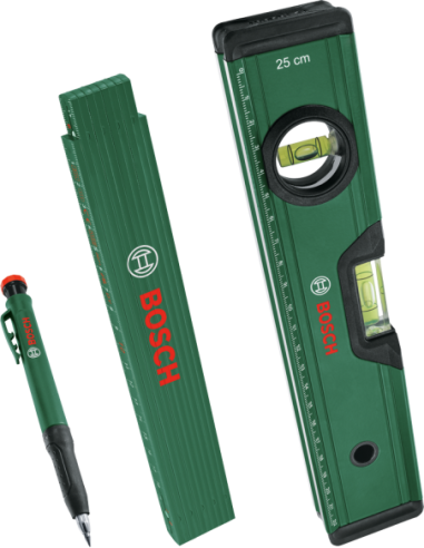 BOSCH 1600A02W7S Set de marcado con nivel y metro