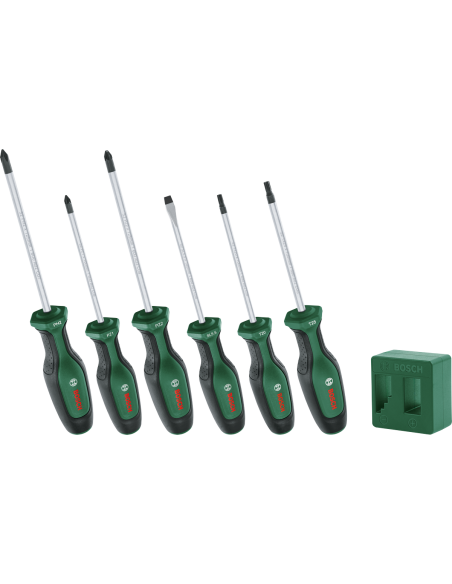 BOSCH 1600A02W7L Set de 6 destornilladores y magnetizador